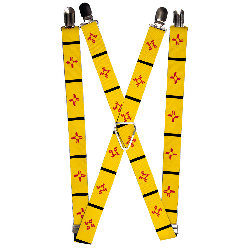 Suspenders - New Mexico Flag/Black Suspenders Buckle-Down 1.0-Inch Wide Regular