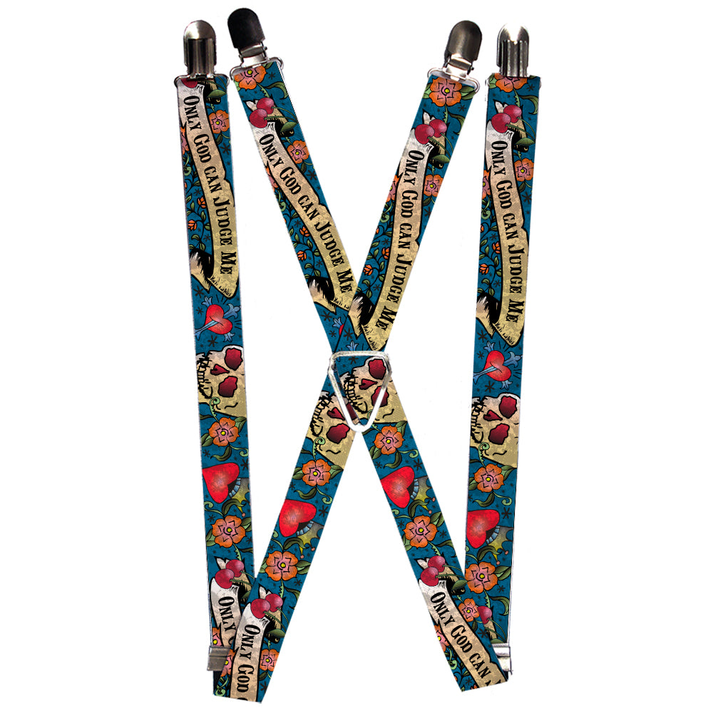 Suspenders - Only God Can Judge Me Blue