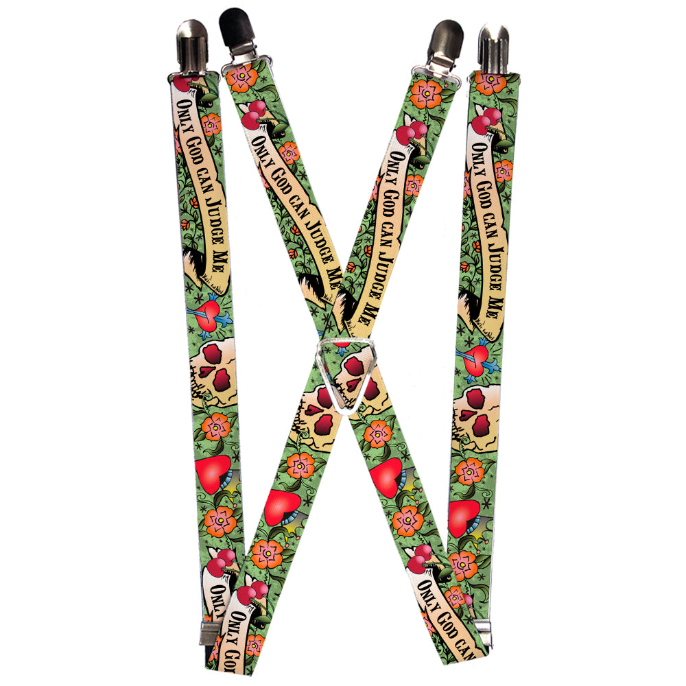 Suspenders - Only God Can Judge Me Green