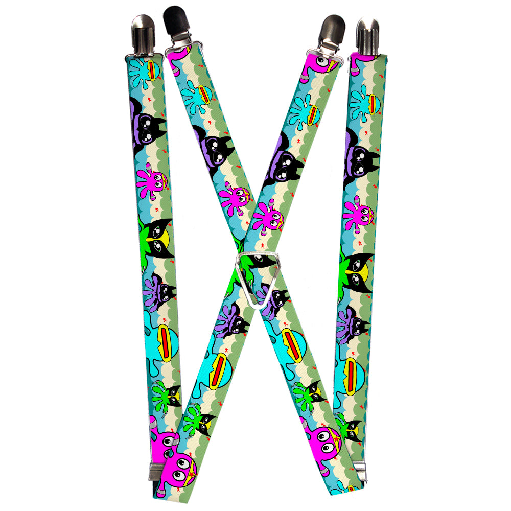Suspenders - Octopus Superhero Cartoon Suspenders Buckle-Down 1.0-Inch Wide Regular
