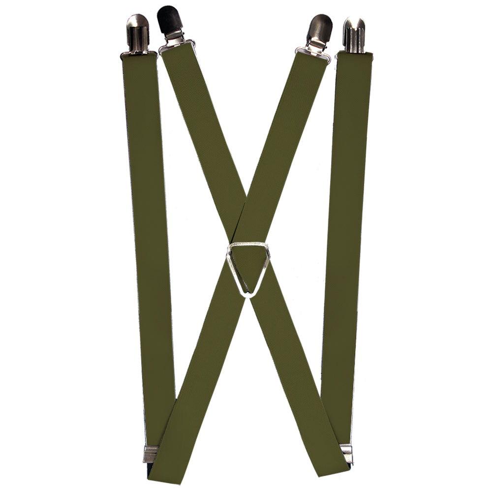 Suspenders - Olive Solid Suspenders Buckle-Down 1.0-Inch Wide Regular