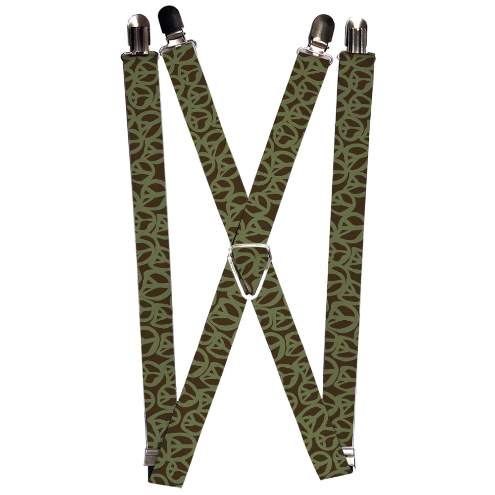 Suspenders - Peace Brown/Olive Suspenders Buckle-Down