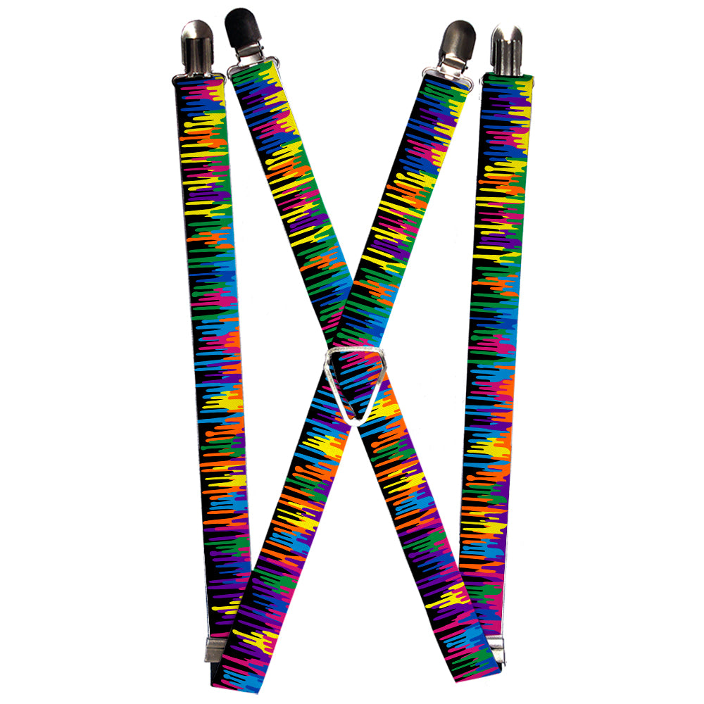 Suspenders - Paint Drips Black/Multi Neon Suspenders Buckle-Down 1.0-Inch Wide Regular