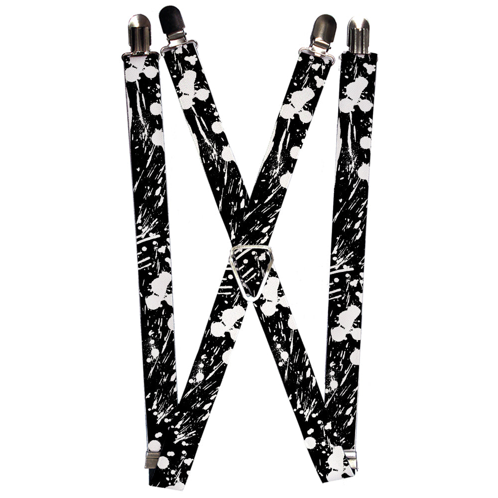 Suspenders - Splatter Black/White Suspenders Buckle-Down 1.0-Inch Wide Regular