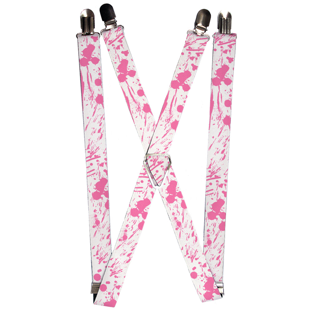 Suspenders - Splatter White/Pink Suspenders Buckle-Down 1.0-Inch Wide Regular