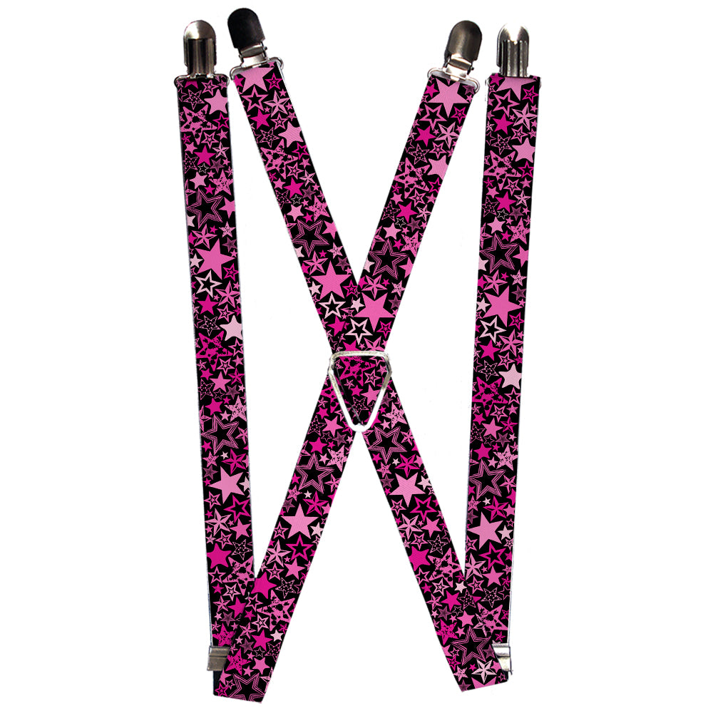 Suspenders - Stargazer Black/Pink Suspenders Buckle-Down 1.0-Inch Wide Regular