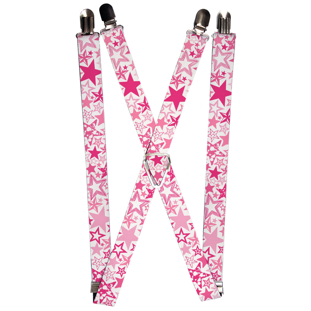 Suspenders - Stargazer White/Pink Suspenders Buckle-Down 1.0-Inch Wide Regular