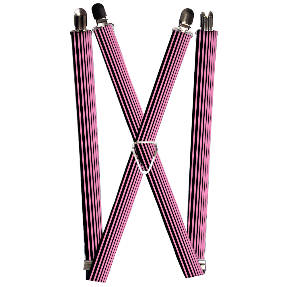 Suspenders - Stripe Transition Black/Pink Suspenders Buckle-Down