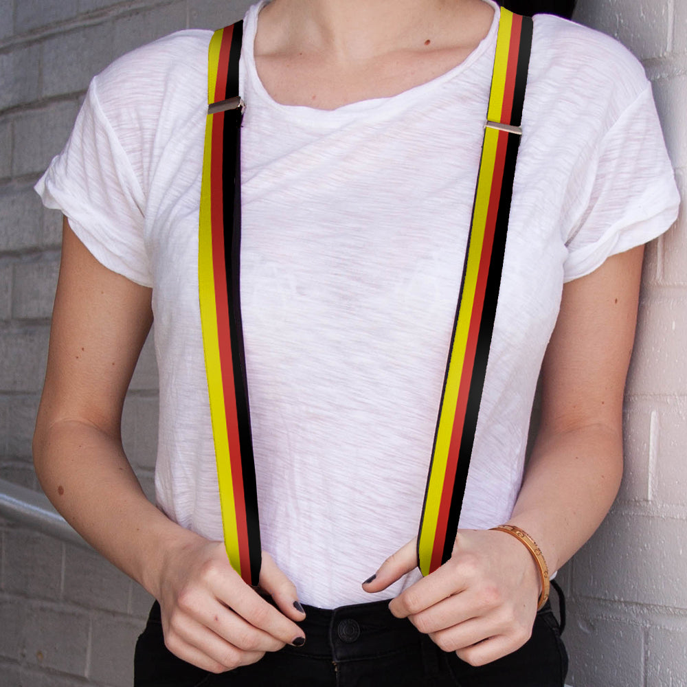 Suspenders - Stripes Black/Red/Yellow Suspenders Buckle-Down