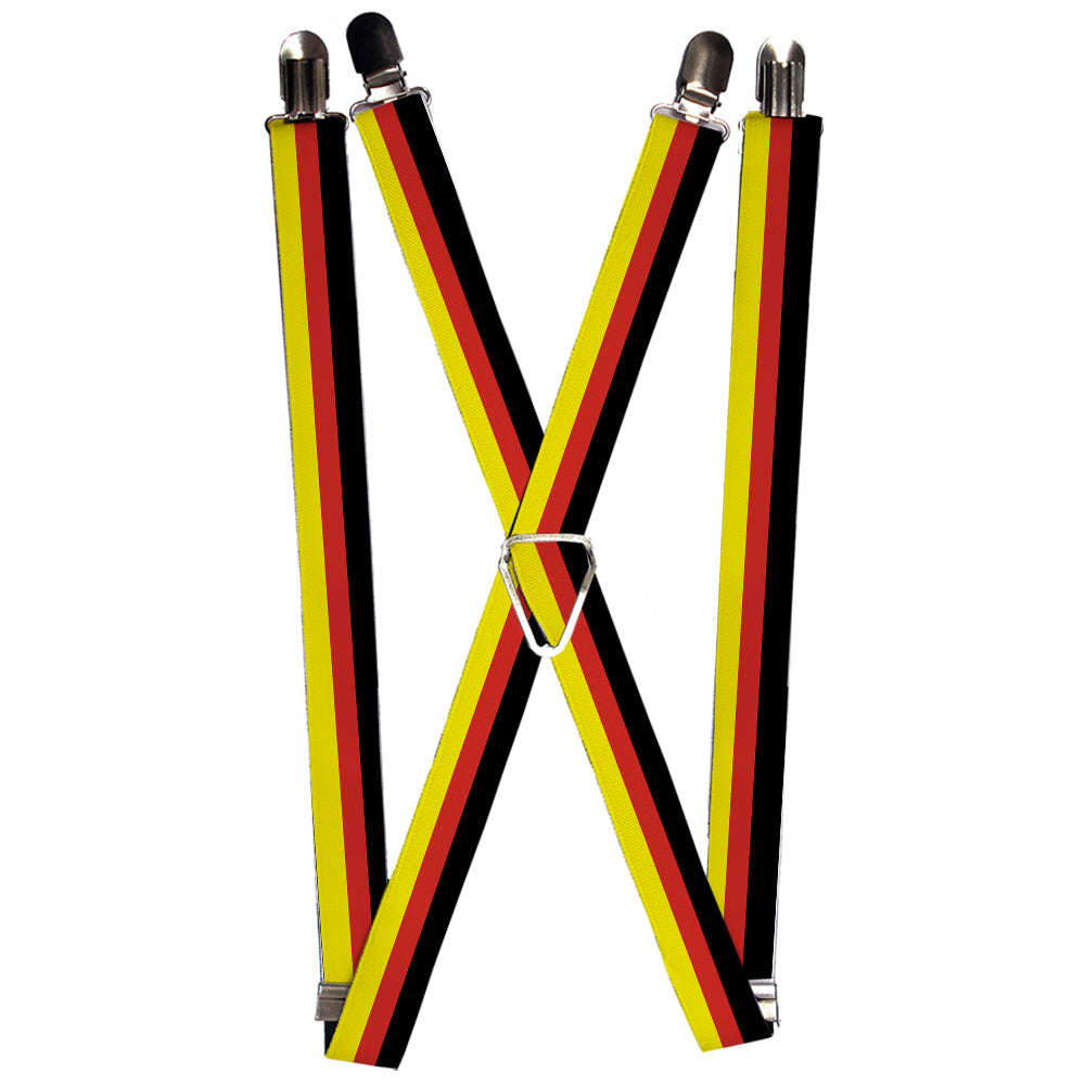 Suspenders - Stripes Black/Red/Yellow Suspenders Buckle-Down 1.0-Inch Wide Regular