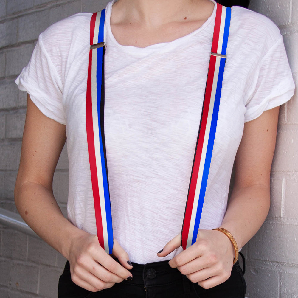 Suspenders - Stripes Blue/White/Red Suspenders Buckle-Down