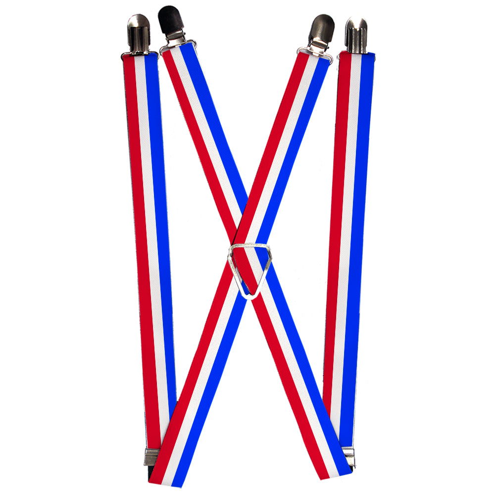 Suspenders - Stripes Blue/White/Red Suspenders Buckle-Down 1.0-Inch Wide Regular