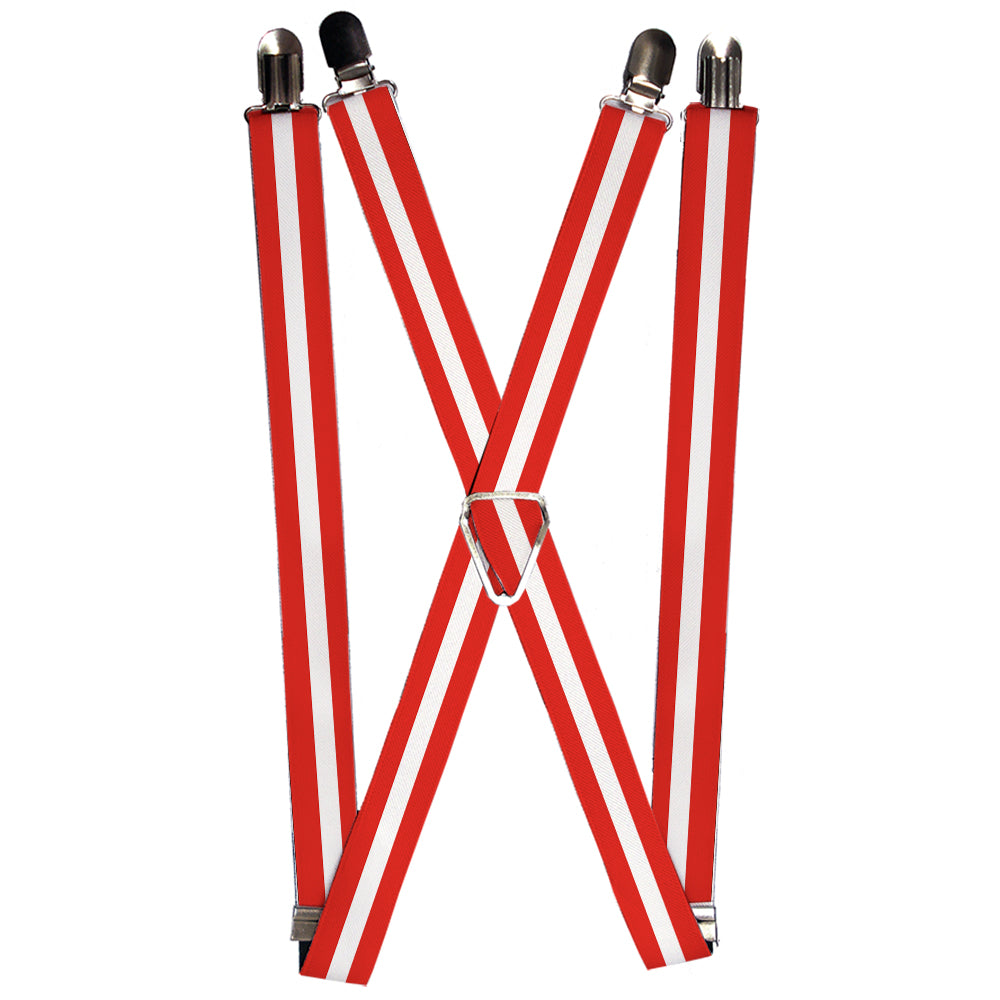 Suspenders - Stripes Red/White/Red Suspenders Buckle-Down 1.0-Inch Wide Regular