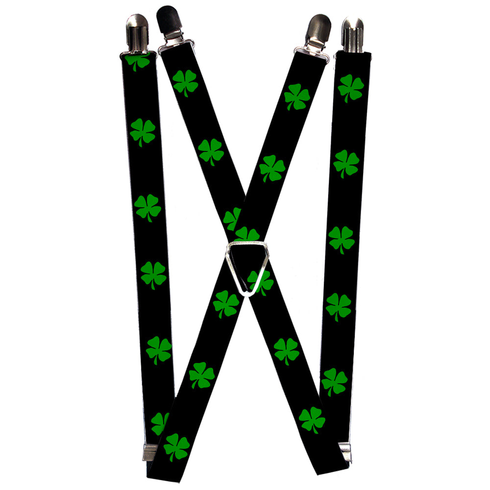 Suspenders - St. Pat's Black/Green Suspenders Buckle-Down 1.0-Inch Wide Regular
