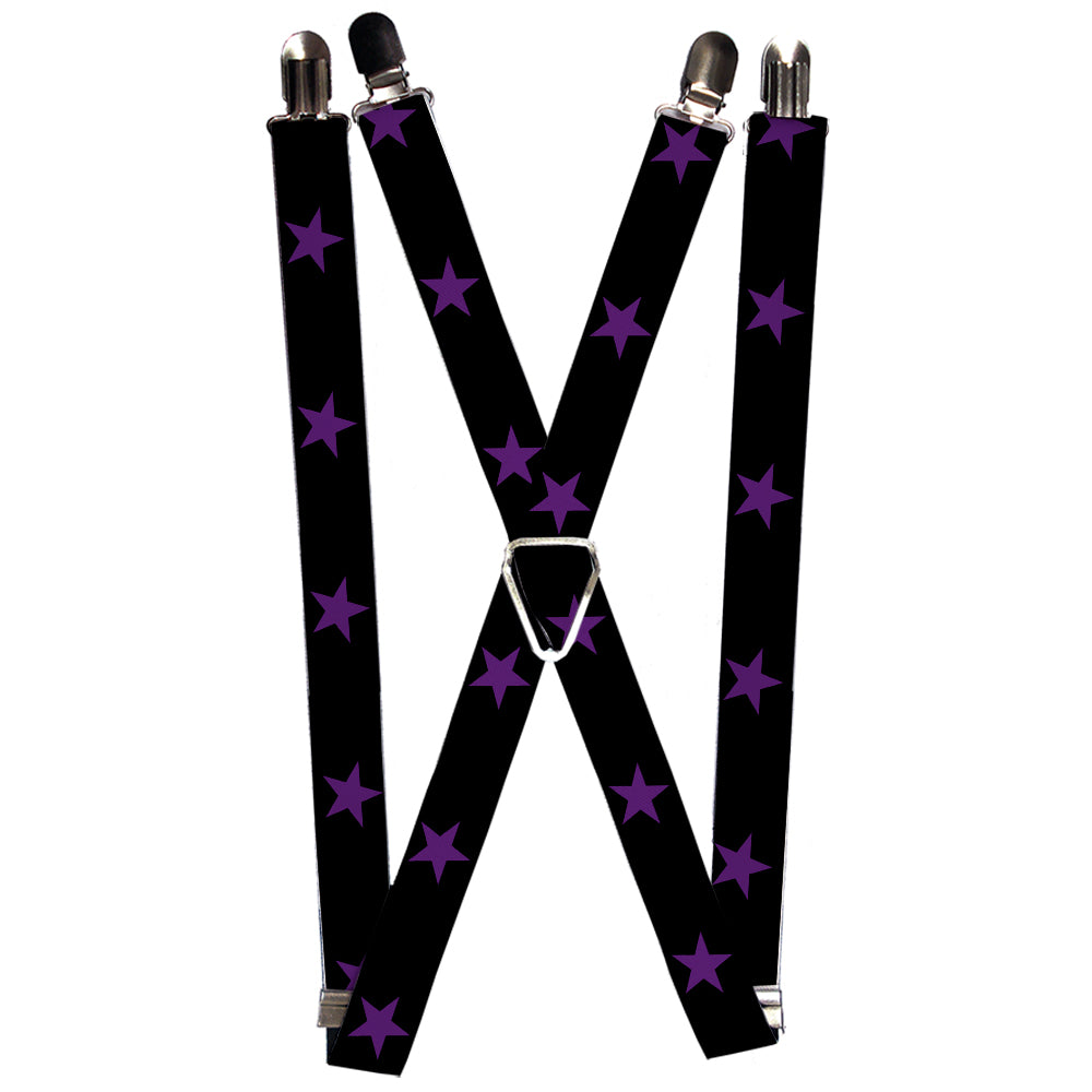 Suspenders - Star Black/Purple Suspenders Buckle-Down 1.0-Inch Wide Regular