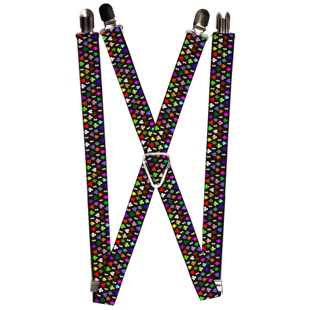 Suspenders - Suits $$$ Black/Multi Color Suspenders Buckle-Down