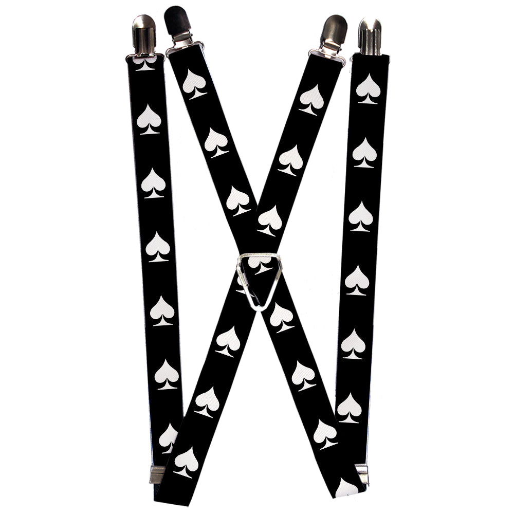 Suspenders - Spade Black/White Suspenders Buckle-Down 1.0-Inch Wide Regular