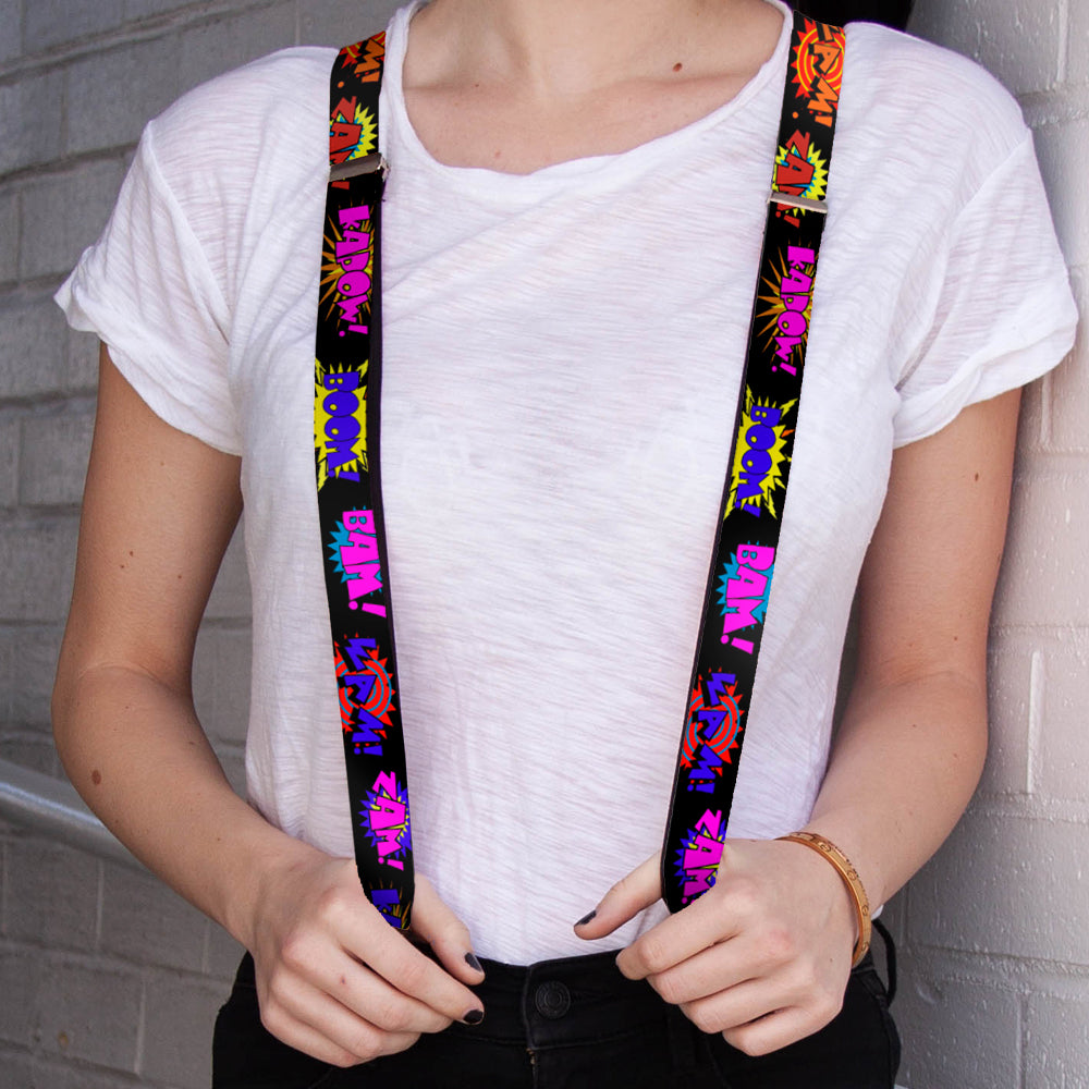 Suspenders - Sound Effects Black/Multi Color Suspenders Buckle-Down