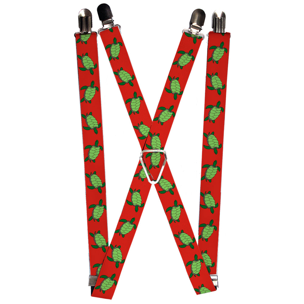 Suspenders - Sea Turtles Red/Green Suspenders Buckle-Down 1.0-Inch Wide Regular