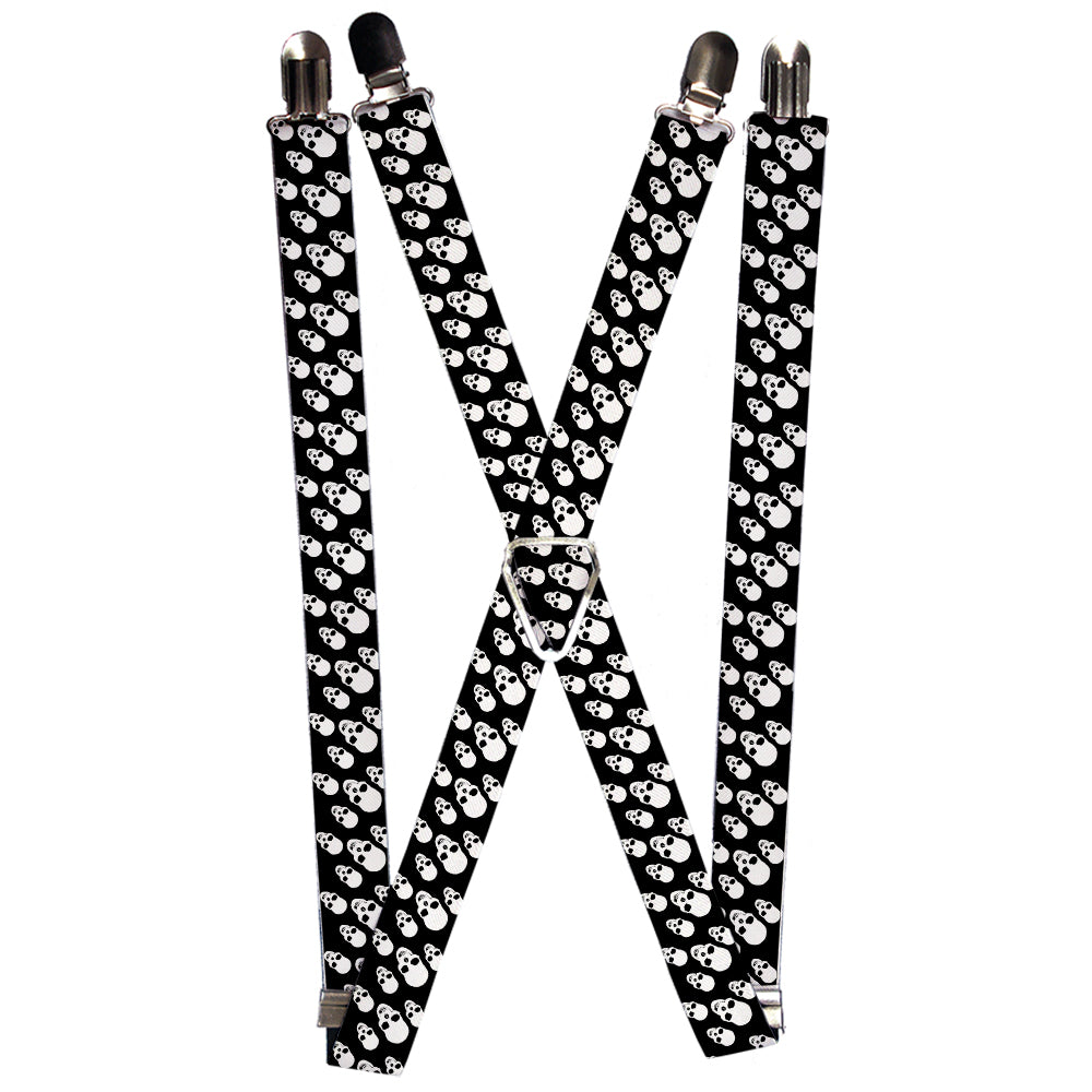 Suspenders - Tilted Skulls Black/White
