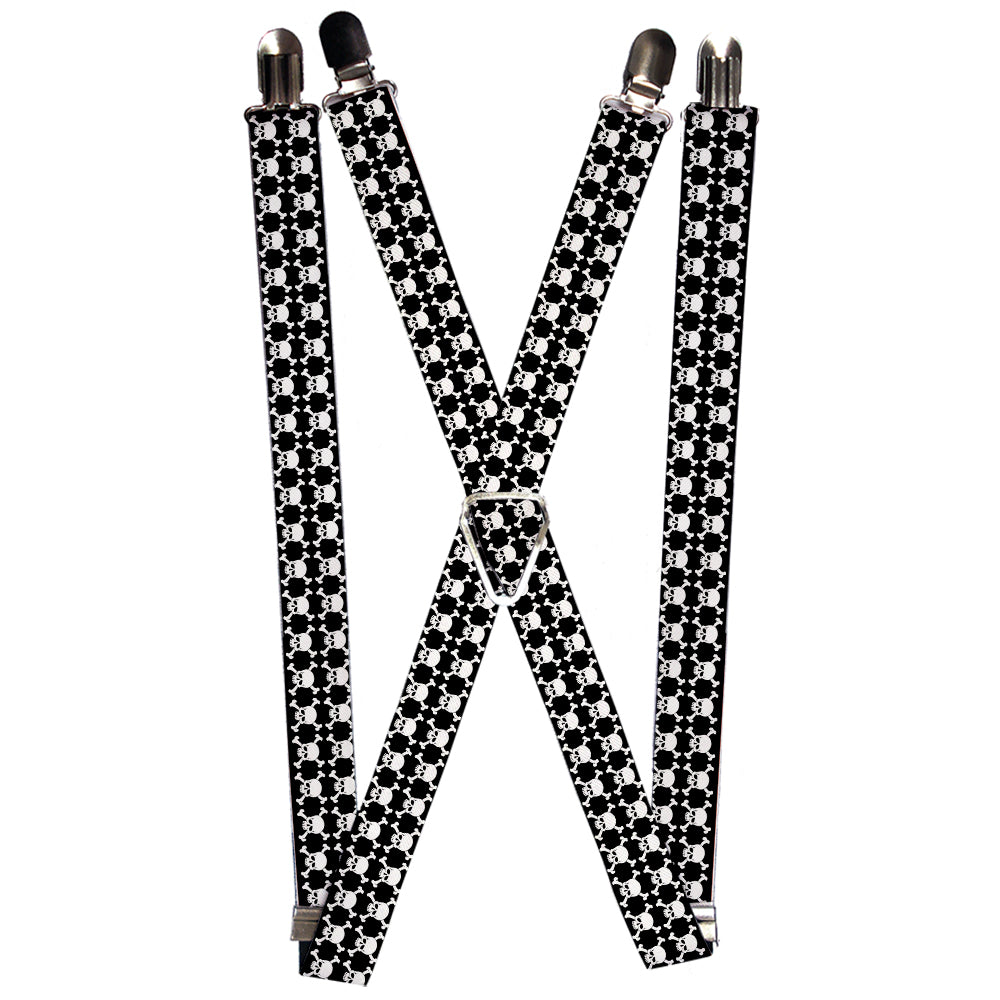 Suspenders - Top Skulls Black/White