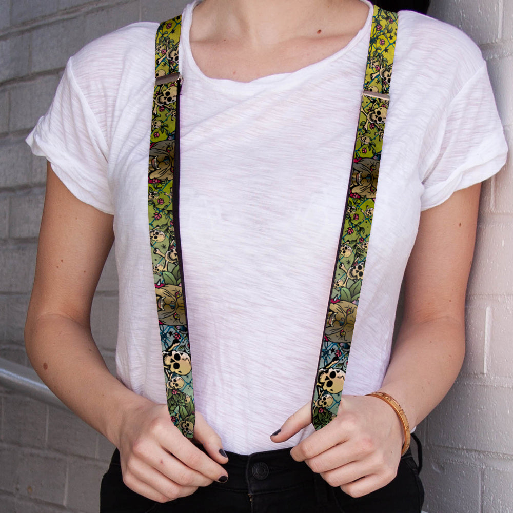 Suspenders - Trust No One CLOSE-UP Yellow/Green/Blue-S