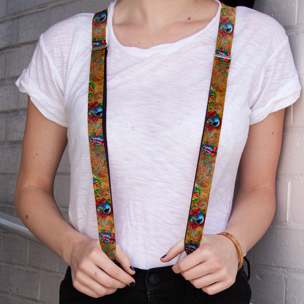 Suspenders - Tattoo Johnny-Candles & Skulls Suspenders Tattoo Johnny