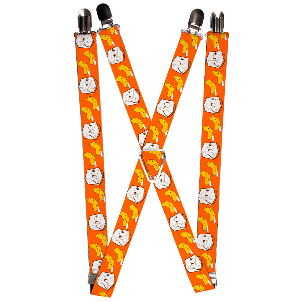 Suspenders - Take Out/Fortune Cookies Orange Suspenders Buckle-Down 1.0-Inch Wide Regular