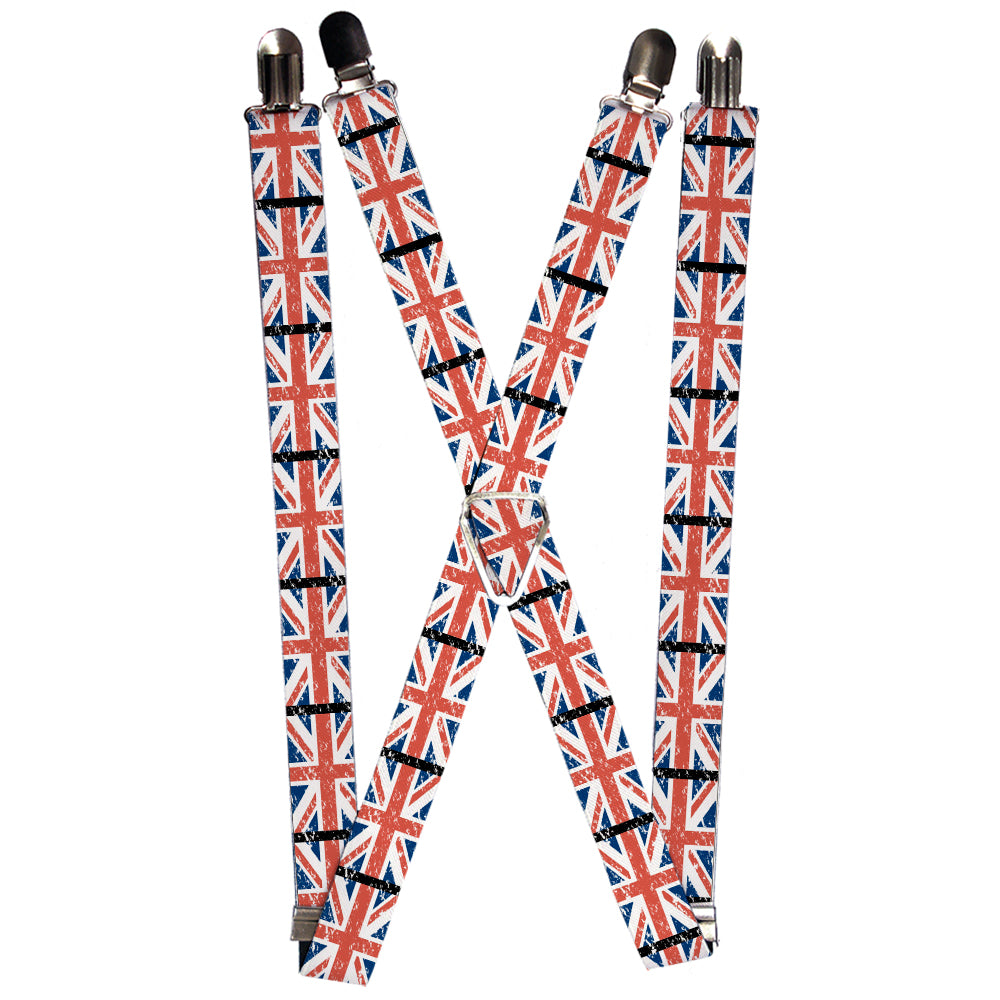 Suspenders - United Kingdom Flags Weathered
