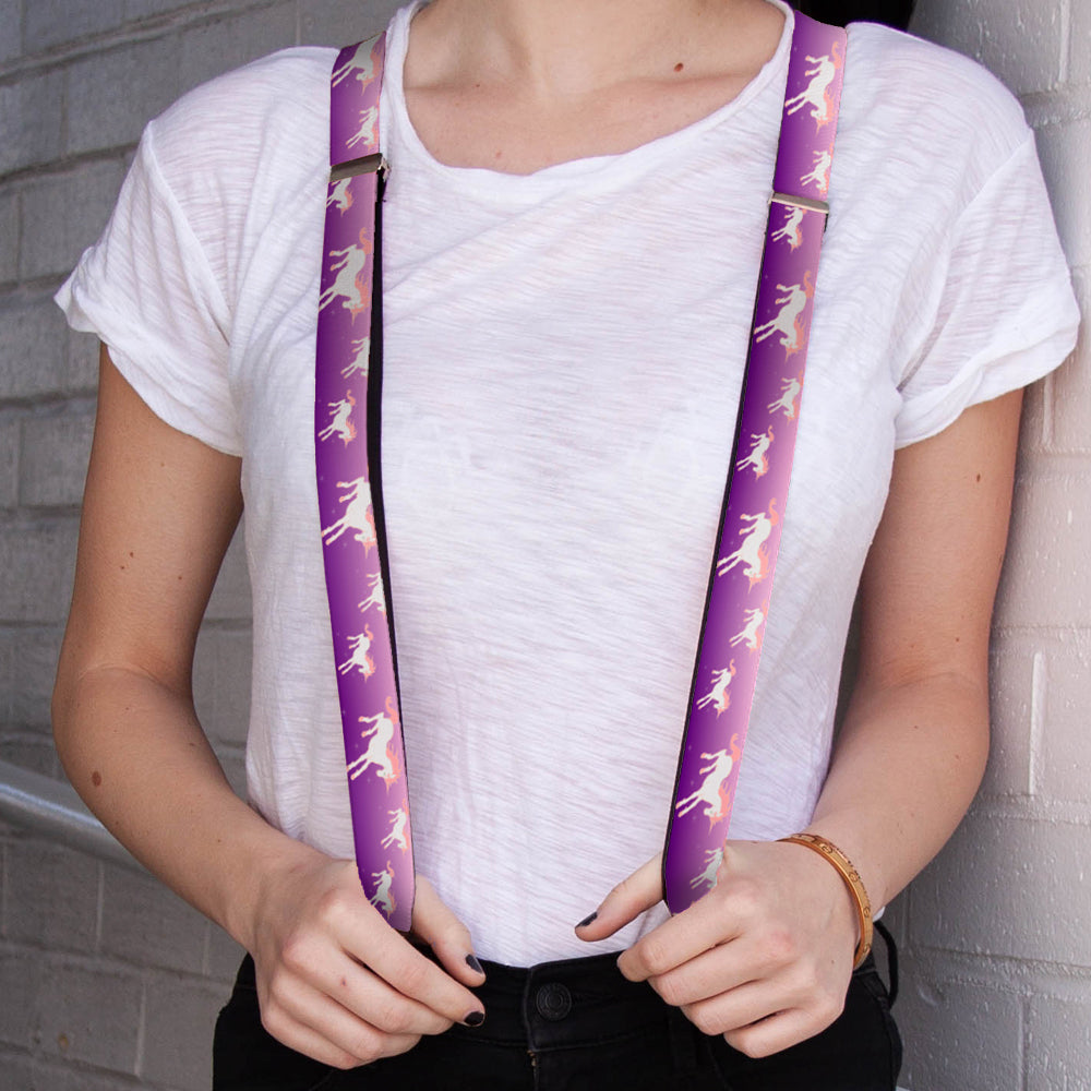 Suspenders - Unicorn Sparkles Purple/Pink
