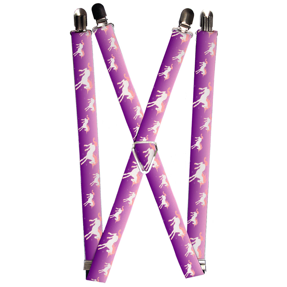 Suspenders - Unicorn Sparkles Purple/Pink