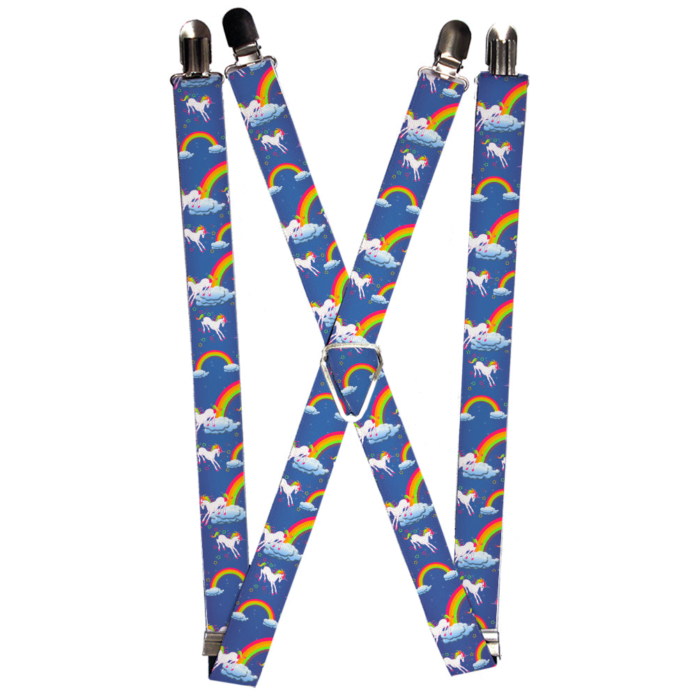 Suspenders - Unicorns/Rainbows/Stars Blue/Purple