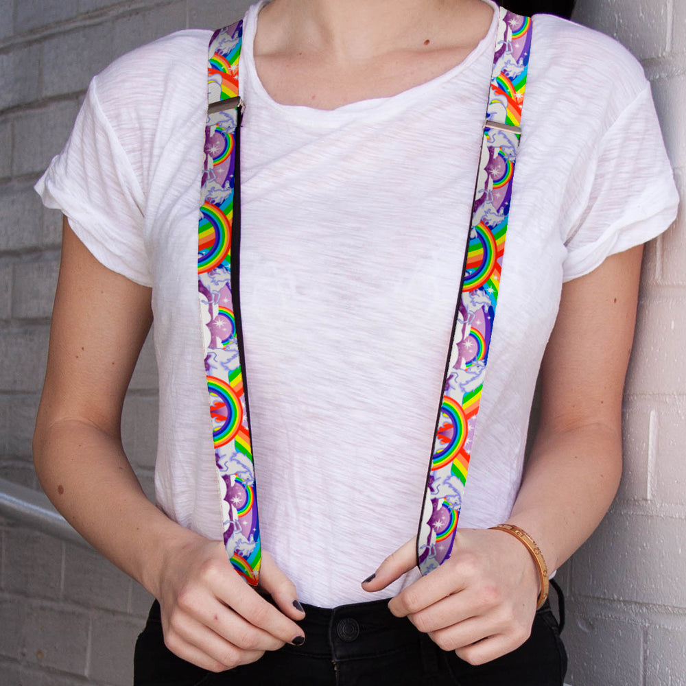 Suspenders - Unicorns in Rainbows w/Sparkles/Purple