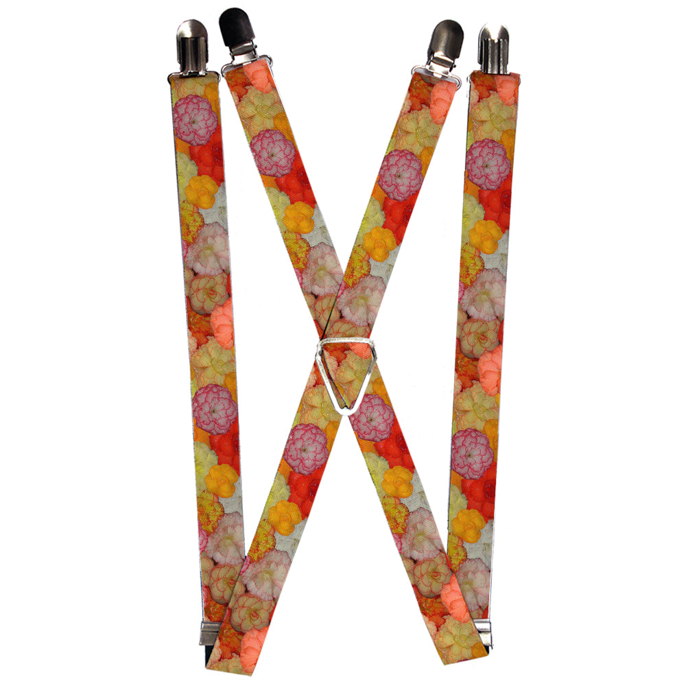 Suspenders - Vivid Floral Collage2 Yellows/Pinks/Oranges