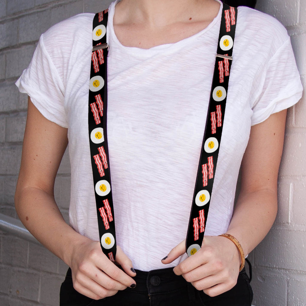 Suspenders - Bacon & Eggs Black Suspenders Buckle-Down