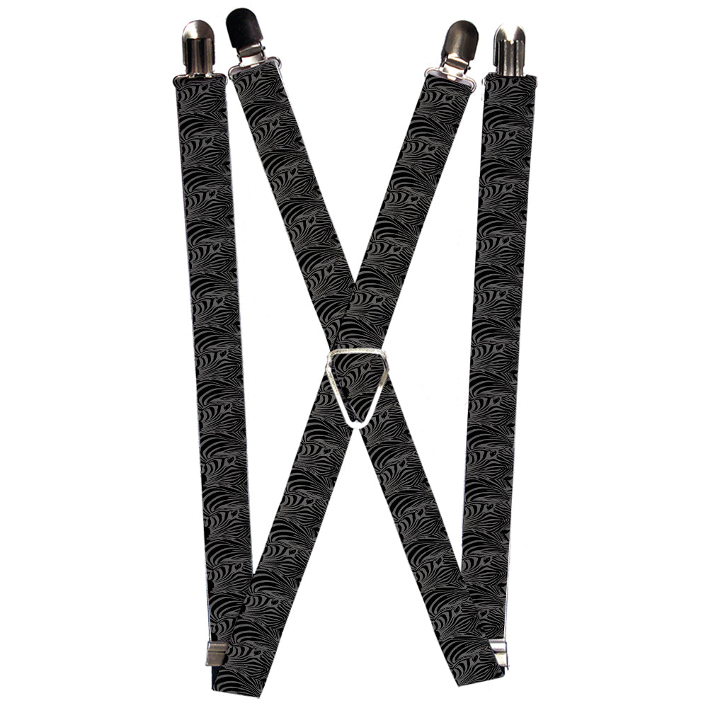 Suspenders - Zebra Head Black/Gray Suspenders Buckle-Down 1.0-Inch Wide Regular