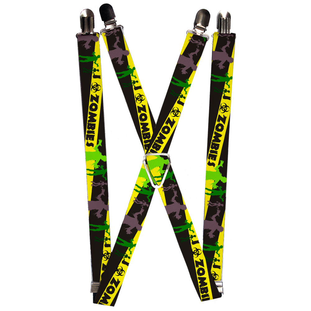 Suspenders - Zombies Biohazard Black/Yellow/Green Suspenders Buckle-Down 1.0-Inch Wide Regular