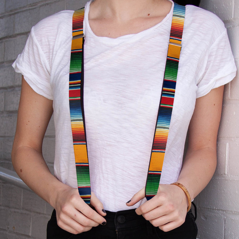 Suspenders - Zarape2 Vertical Multi Color Stripe Suspenders Buckle-Down