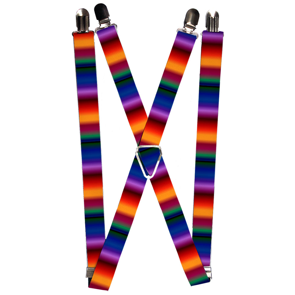 Suspenders - Zarape3 Vertical Multi Color Fade Suspenders Buckle-Down 1.0-Inch Wide Regular