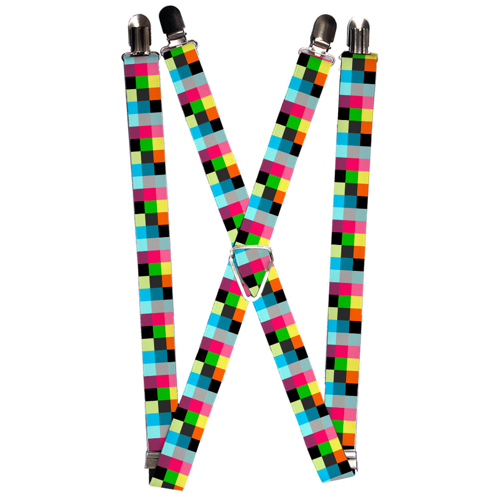 Suspenders - Checker Bright Pastel Suspenders Buckle-Down 1.0-Inch Wide Regular