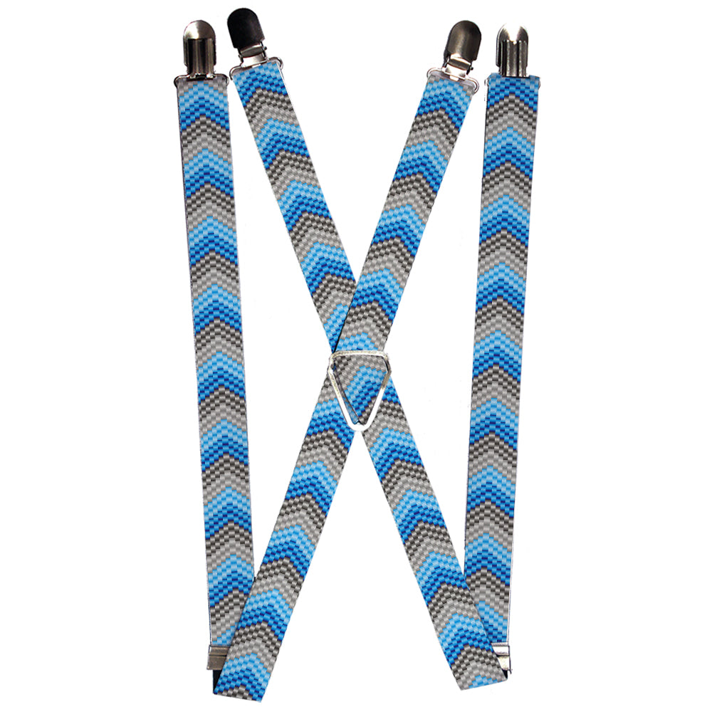 Suspenders - Chevron Weave Grays/Blues Suspenders Buckle-Down 1.0-Inch Wide Regular