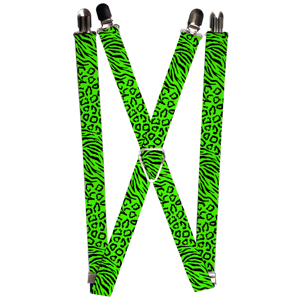 Suspenders - Cheebra Green/Black Suspenders Buckle-Down