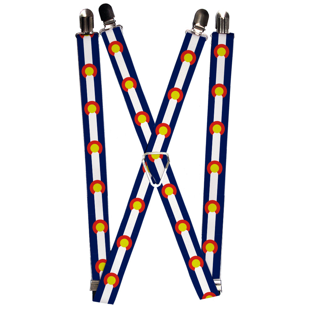 Suspenders - Colorado Flags2 Repeat Suspenders Buckle-Down 1.0-Inch Wide Regular