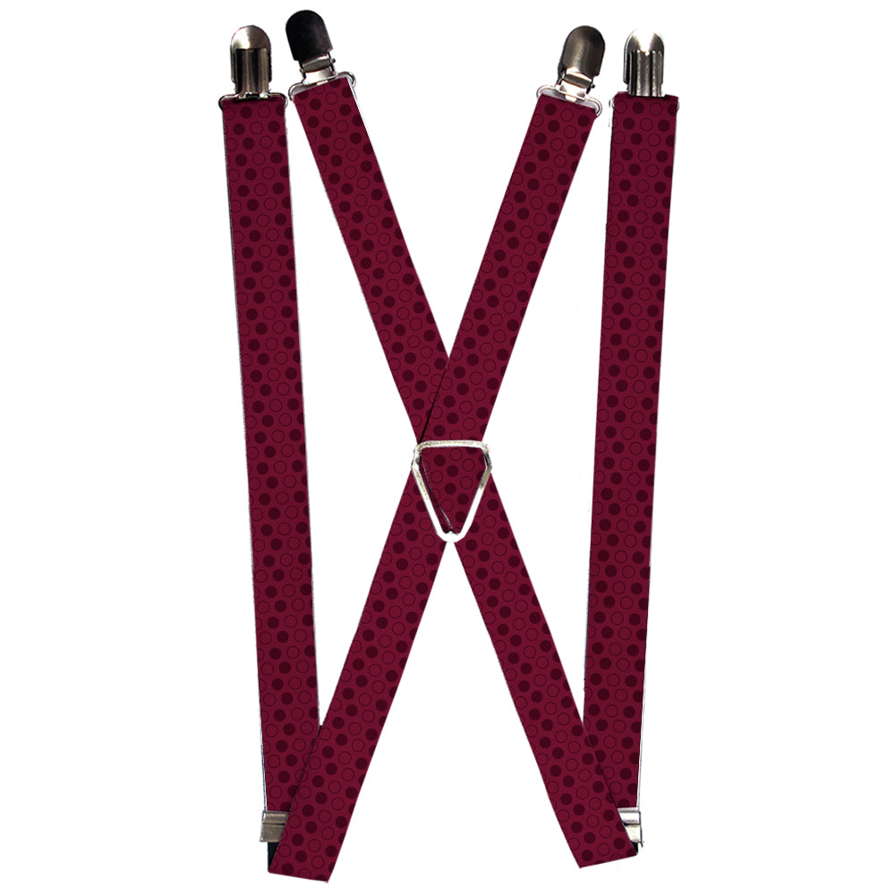 Suspenders - Dots Solid/Outline Maroon Suspenders Buckle-Down