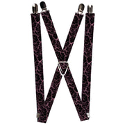 Suspenders - 1.0" - Marble Black/Baby Pink Suspenders Buckle-Down   