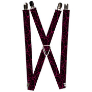 Suspenders - 1.0" - Marble Black/Hot Pink Suspenders Buckle-Down   