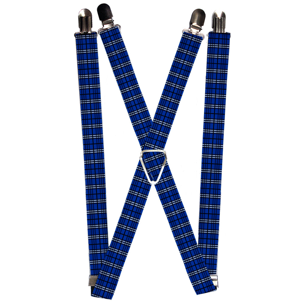 Suspenders - Plaid Navy Suspenders Buckle-Down 1.0-Inch Wide Regular