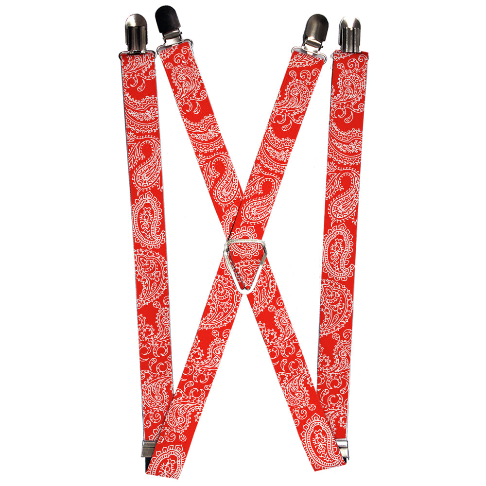 Suspenders - Paisley Red/White Suspenders Buckle-Down 1.0-Inch Wide Regular