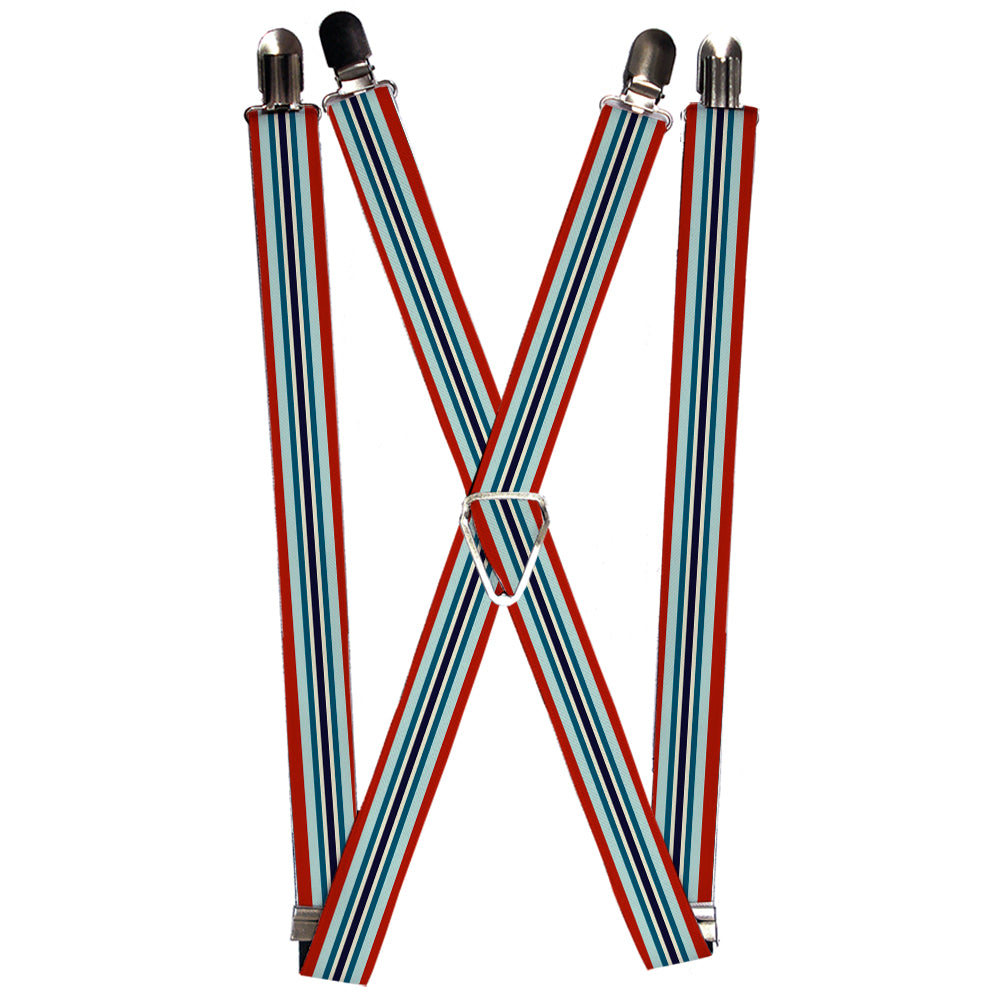 Suspenders - Stripes Red/Blues/White Suspenders Buckle-Down 1.0-Inch Wide Regular