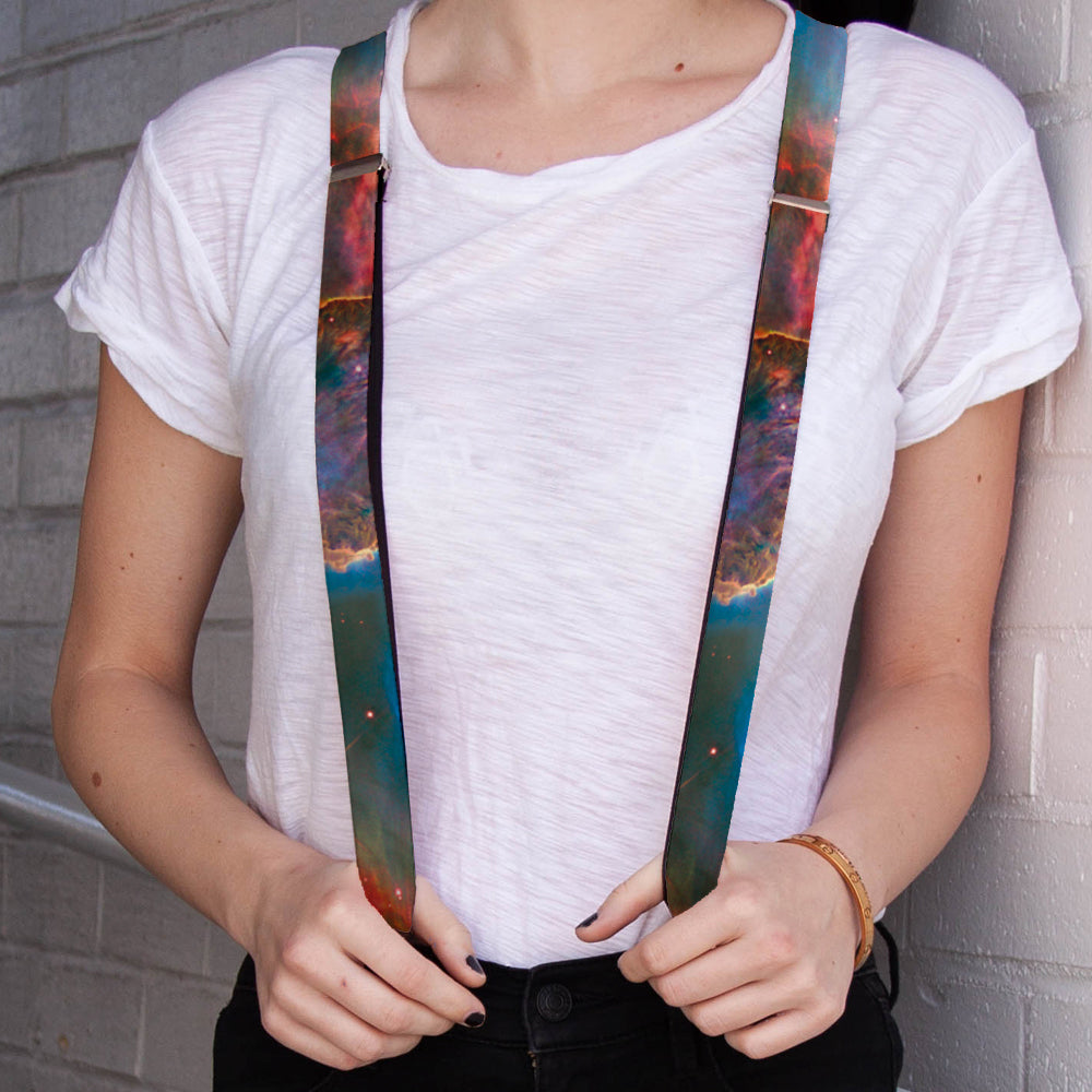 Suspenders - Supernova Space Collage Suspenders Buckle-Down